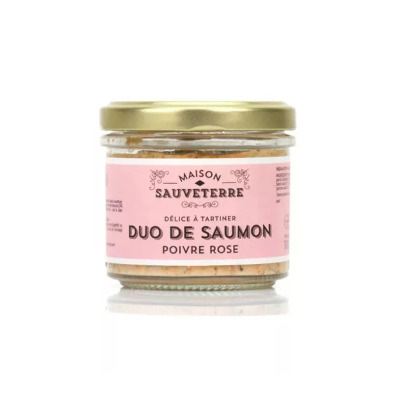 Tartinable Duo Saumon Fumé et Poivre Rose 100g - Maison Sauveterre